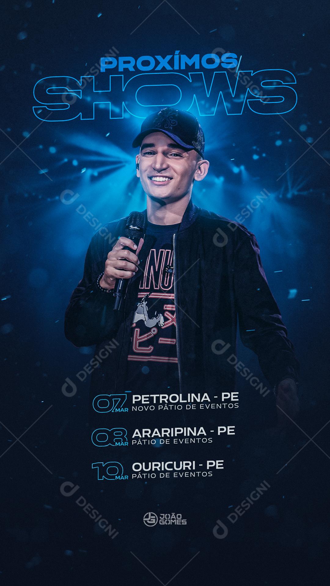 Social Media Próximos Shows João Gomes Agenda Flyers PSD Editável