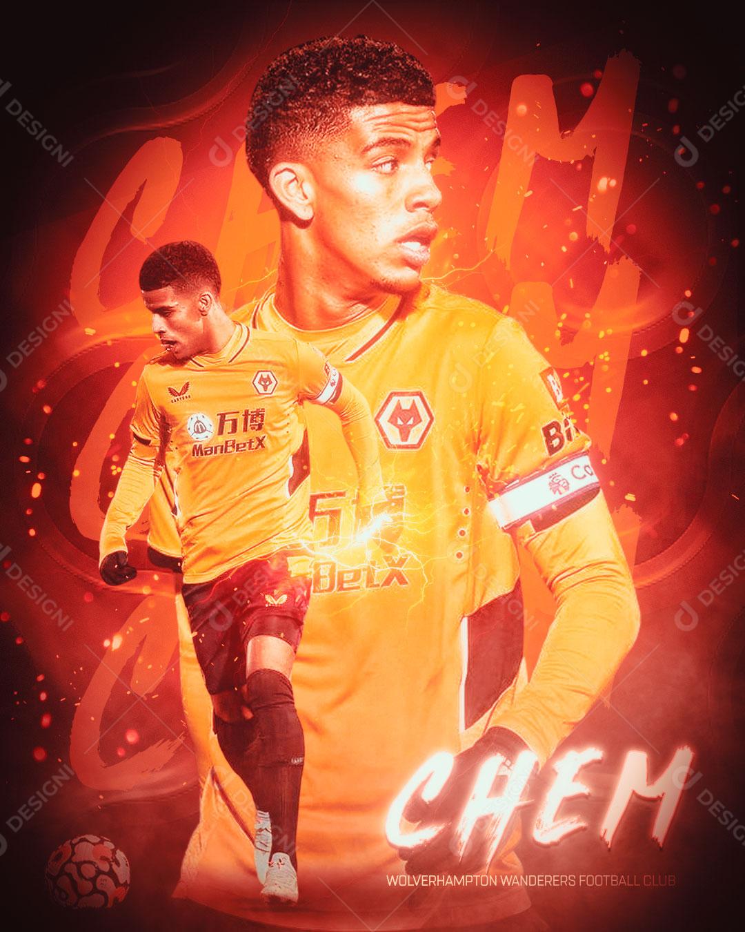 Flyer jogador De Futebol Chem Social Media PSD Editável