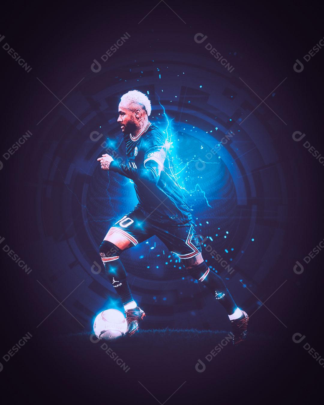 Jogador De Futebol Neymar Paris Saint Germain Social Media PSD Editável