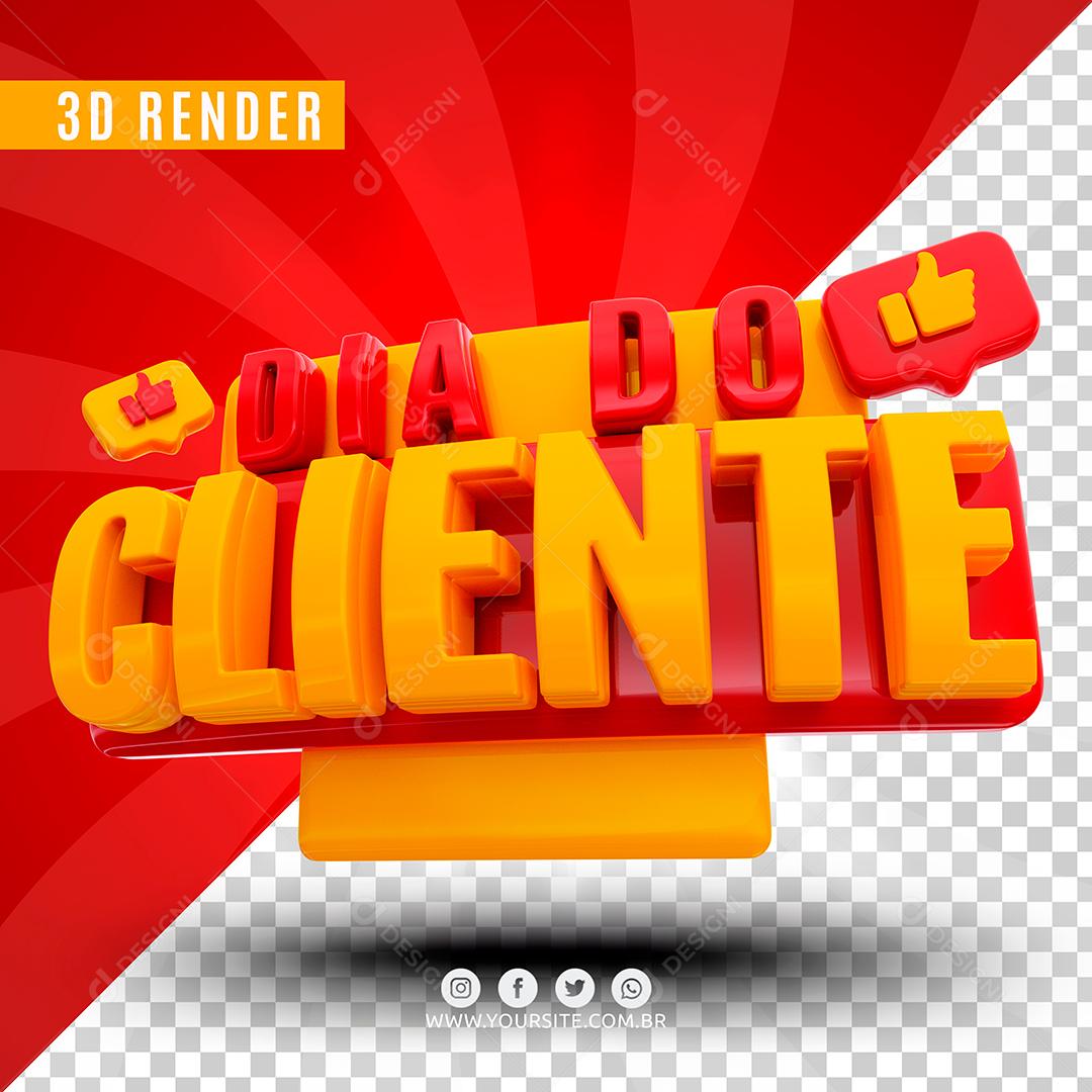 Selo 3D Dia Do Cliente Para Composição PSD