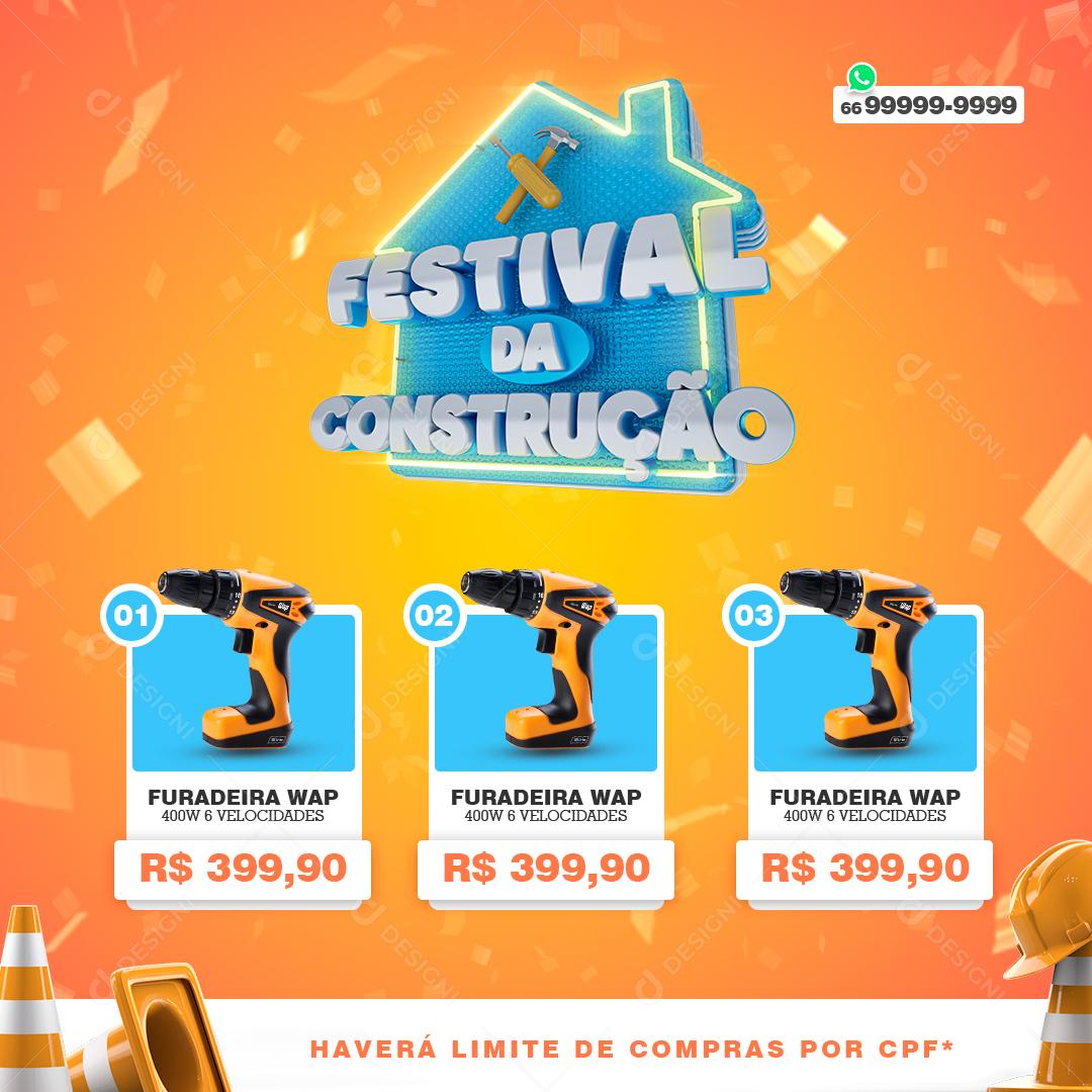 Social Media Festival Da Construção PSD Editável