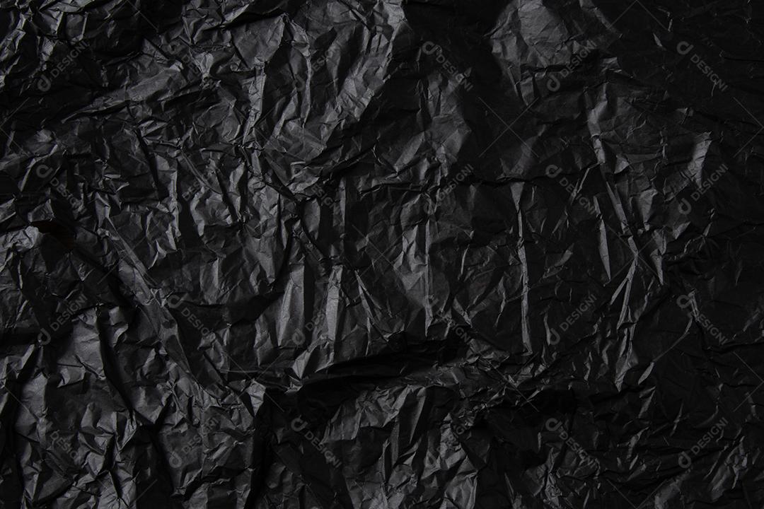 Textura de papel preto amassado