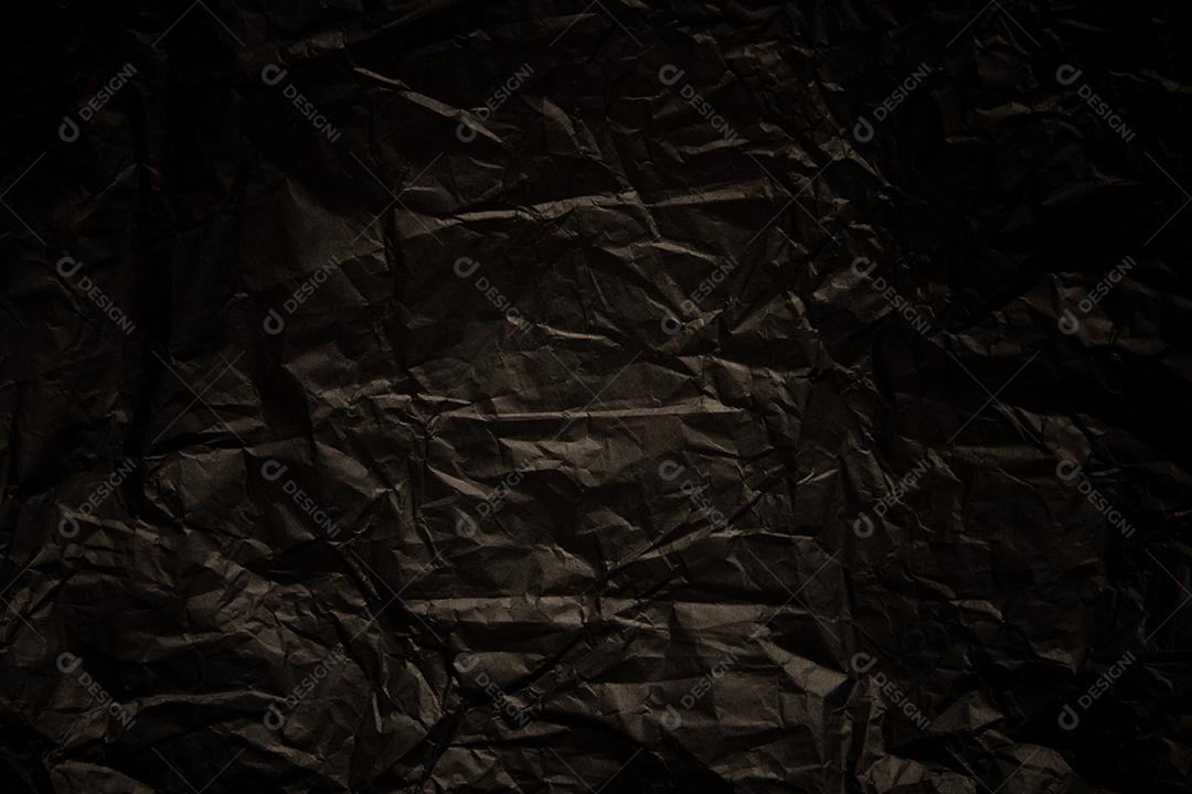 Textura de papel preto amassado