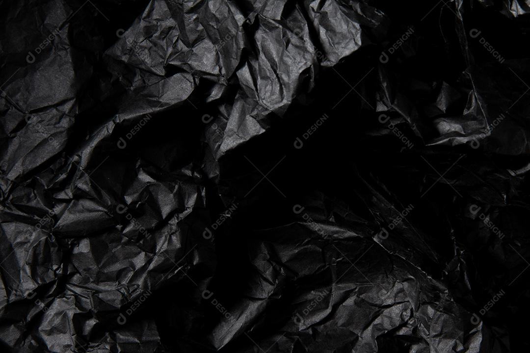 Textura de papel preto amassado