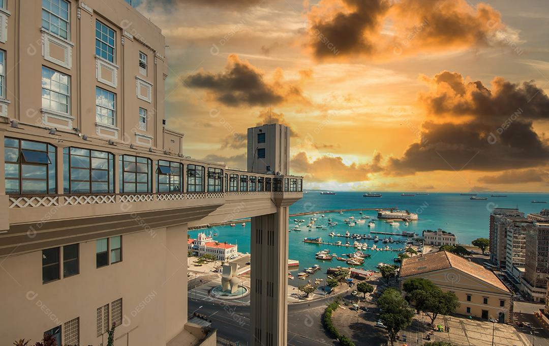 Vista do Elevador Lacerda em Salvador Bahia Brasil