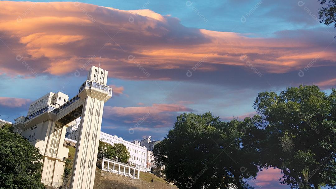 Vista do elevador Cartão Postal Lacerda de Salvador Bahia Brasil