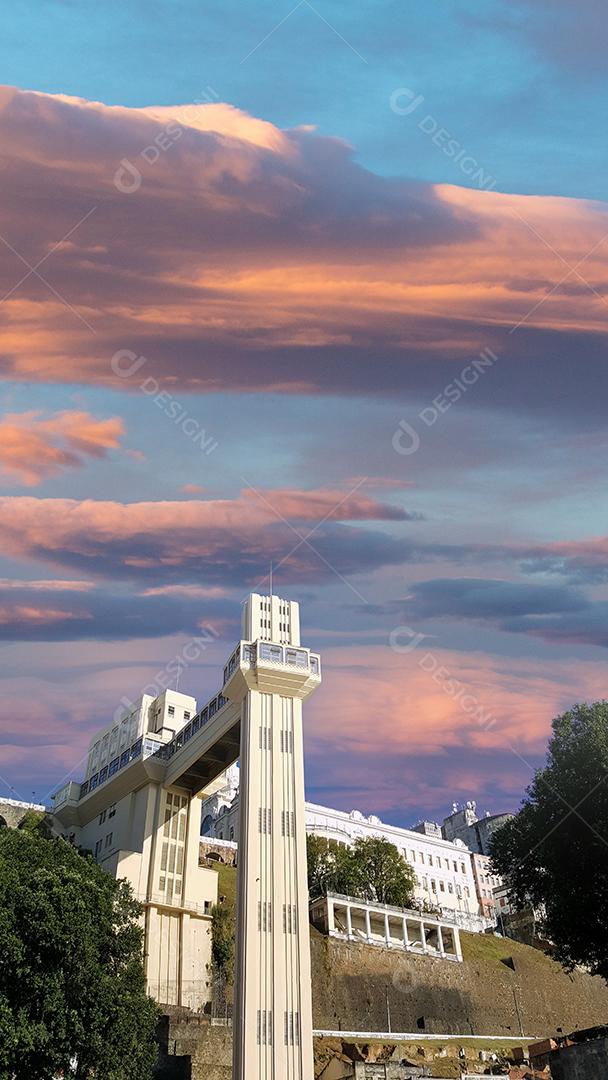 Vista do elevador Cartão Postal Lacerda de Salvador Bahia Brasil