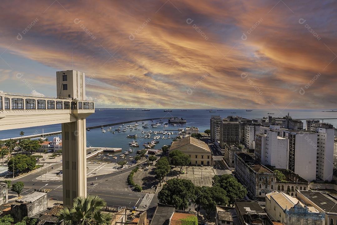 Vista do Elevador Lacerda em Salvador Bahia Brasil