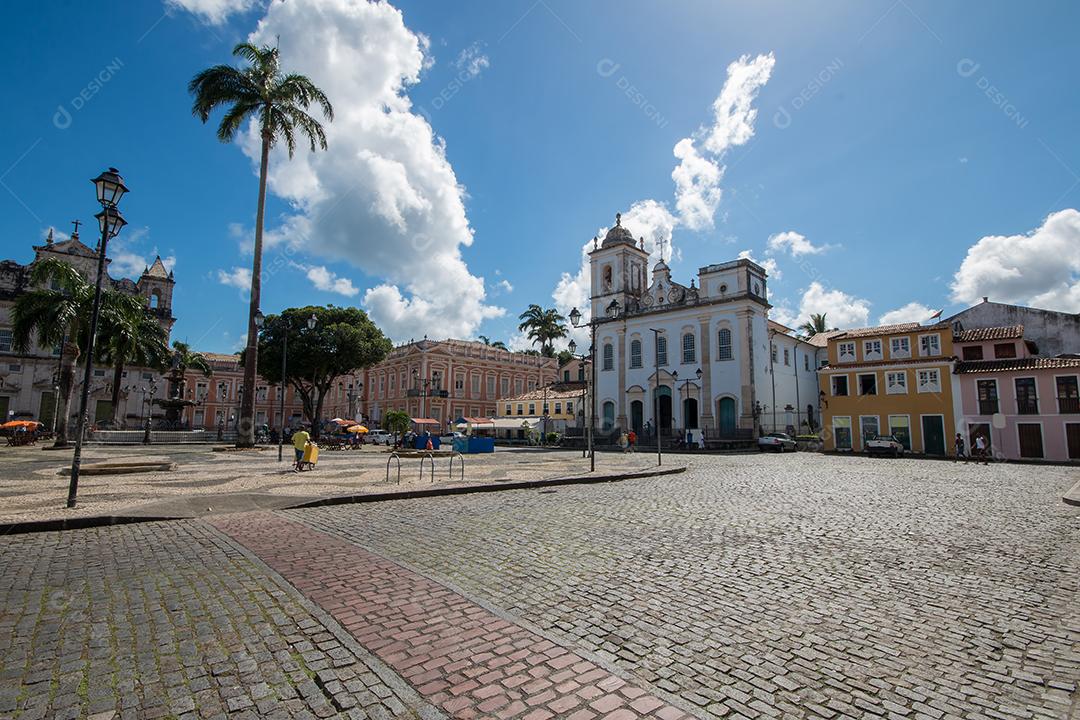 Praça no centro histórico do Pelourinho na cidade de Salva