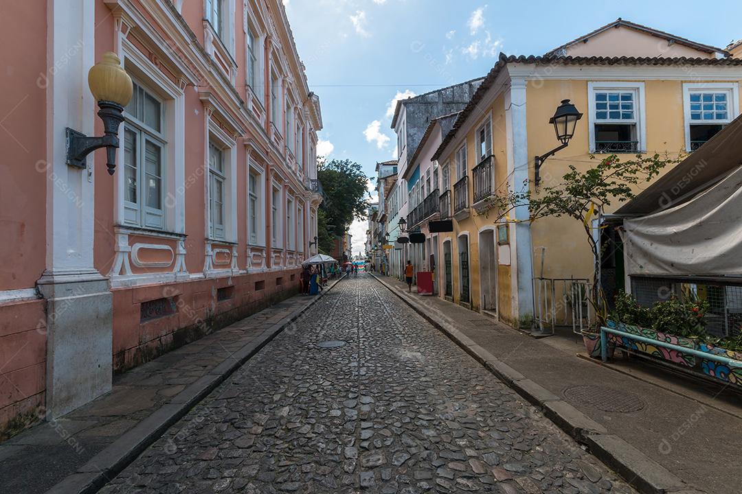 Ruas antigas do Pelourinho na cidade de Salvador Bahia Brasil