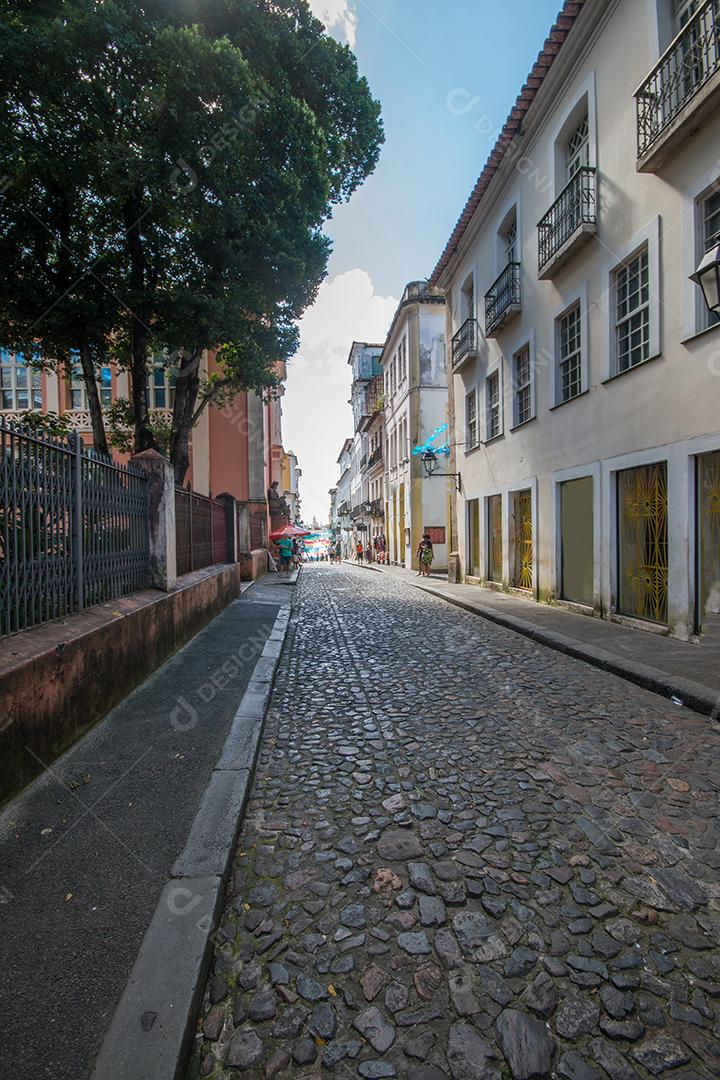 Ruas antigas do Pelourinho na cidade de Salvador Bahia Brasil