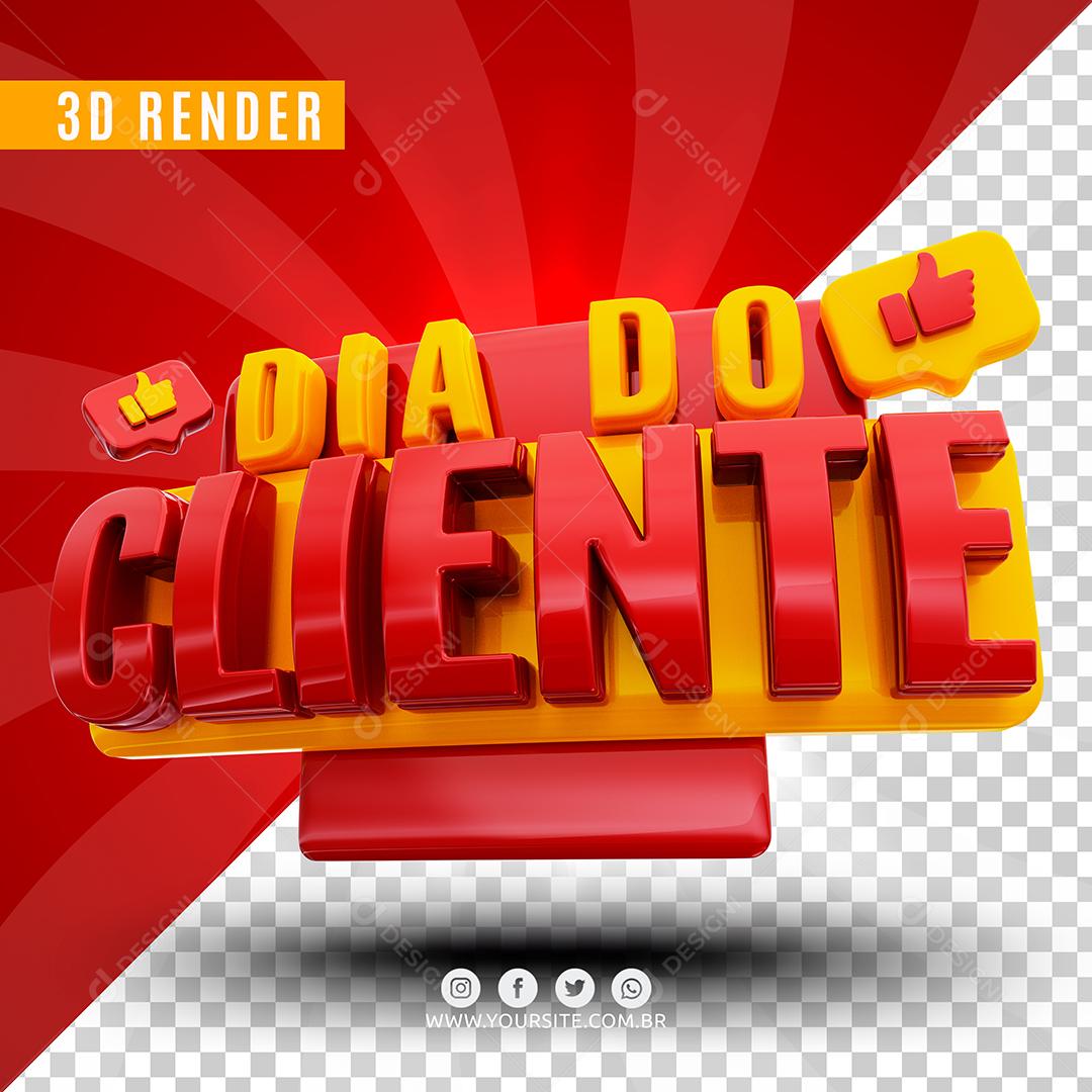 Selo 3D Dia Do Cliente Para Composição PSD