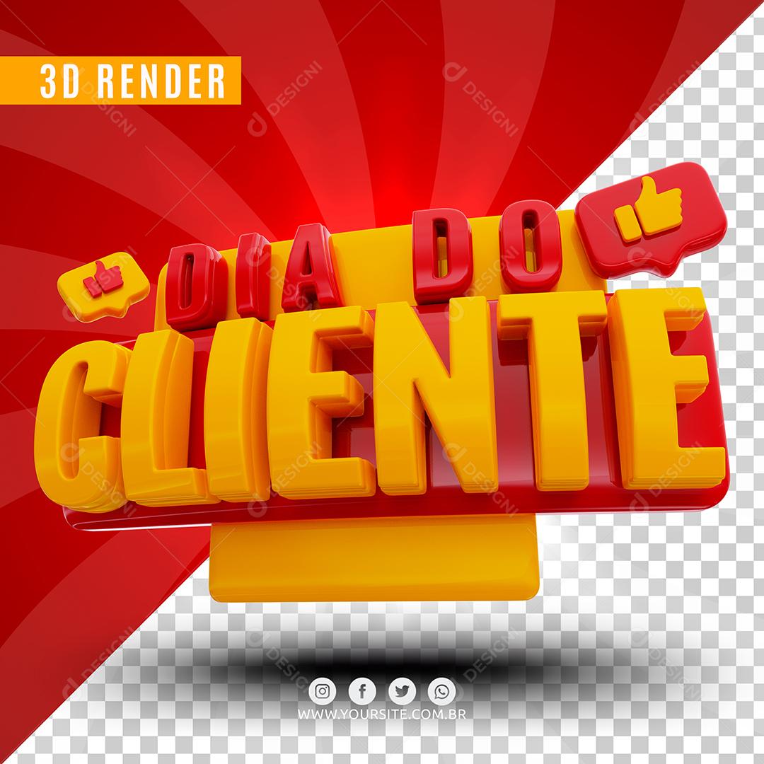 Dia Do Cliente Amarelo e Vermelho Selo 3D Para Composição PSD