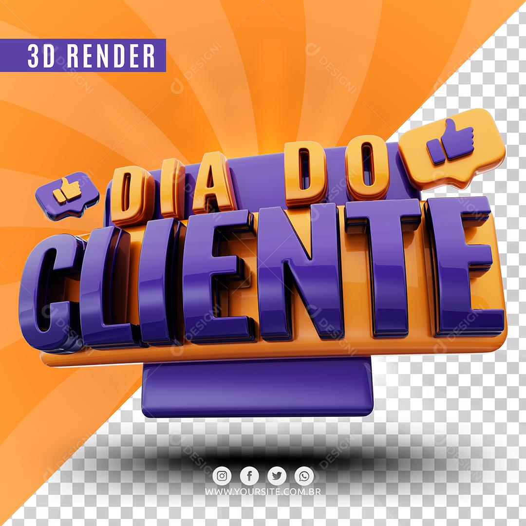 Selo 3D Dia Do Cliente Para Composição PSD