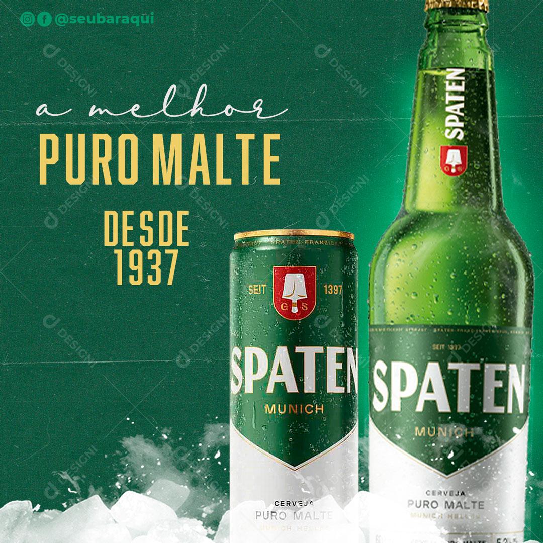 Puro Malte Spaten Desde 1937 Cerveja Social Media PSD Editável