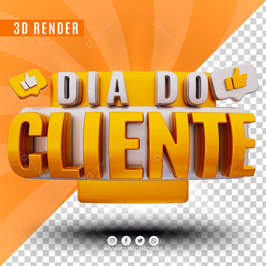 Dia Do Cliente Branco e Amarelo Selo Para Composição PSD
