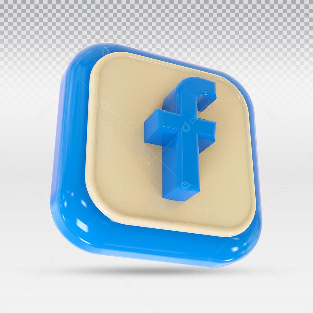 Ícone 3D Para Composição Rede Social Facebook PNG Transparente