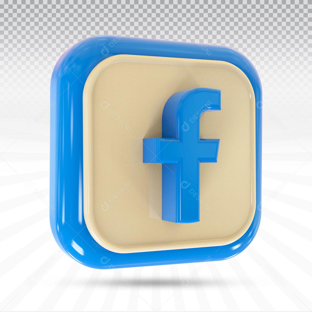 Ícone 3D Para Composição Rede Social Facebook PNG Transparente