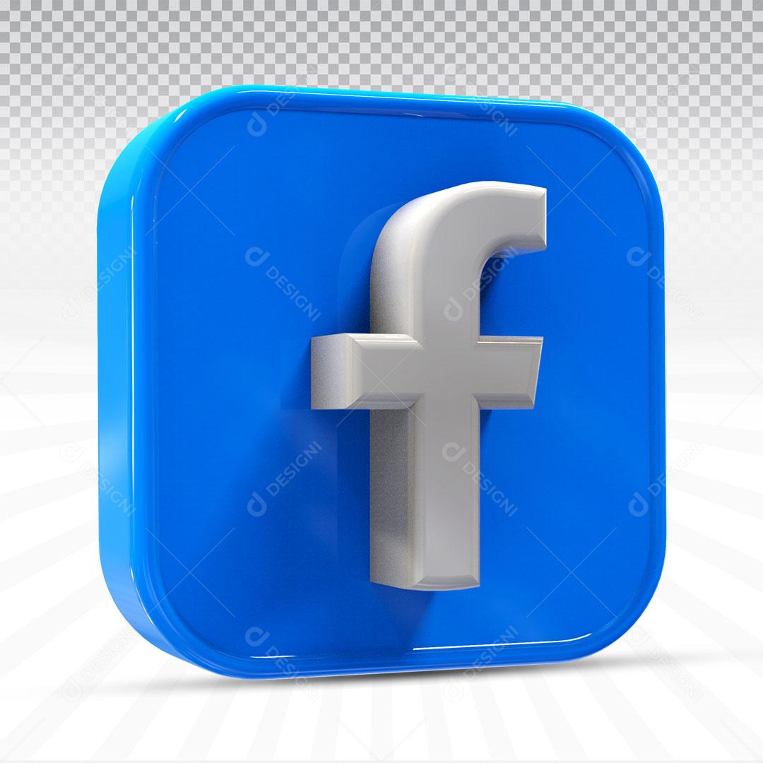 Ícone 3D Para Composição Rede Social Facebook PNG Transparente