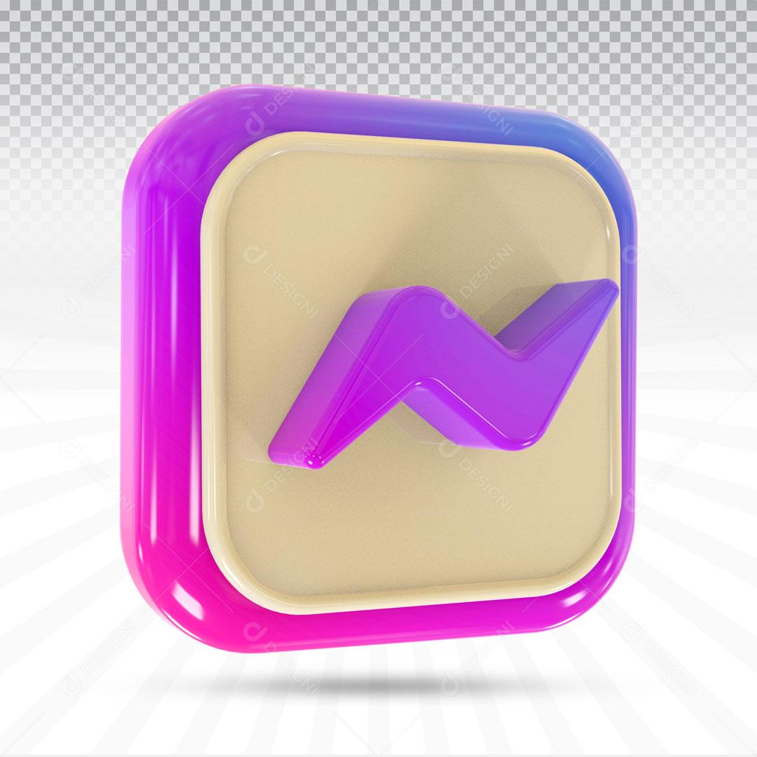 Ícone 3D Para Composição Rede Social Facebook Messenger PNG Transparente