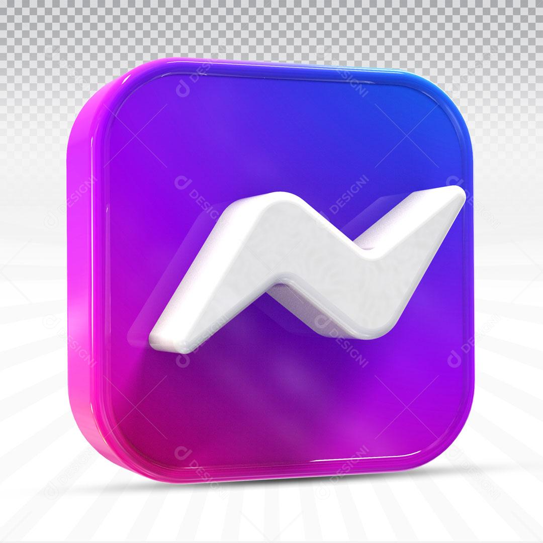 Ícone 3D Para Composição Rede Social Facebook Messenger PNG Transparente