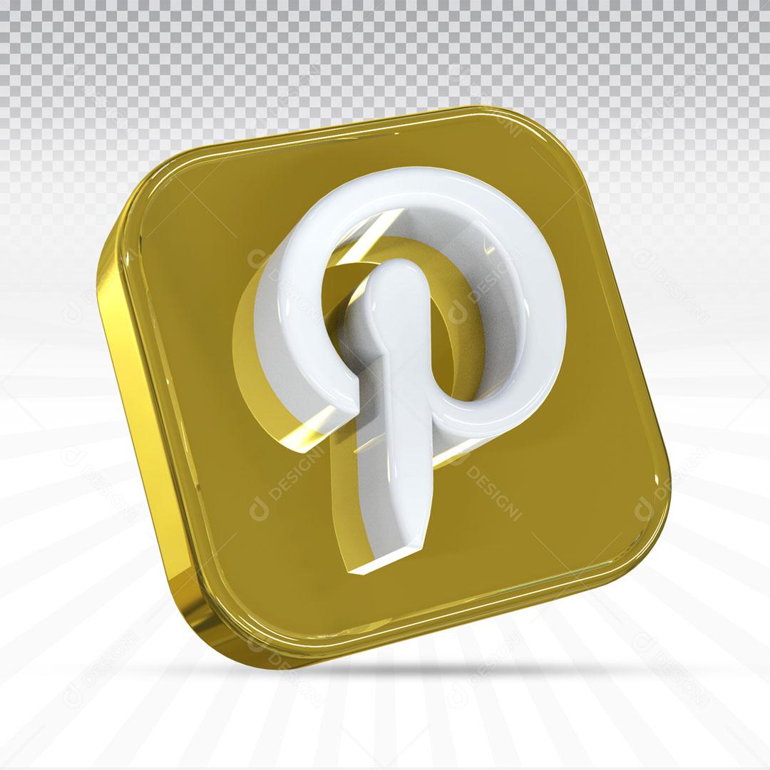 Ícone 3D Para Composição Rede Social Pinterest PNG Transparente