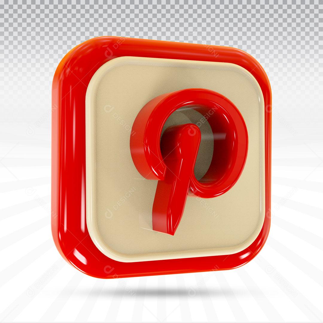 Ícone 3D Para Composição Rede Social Pinterest PNG Transparente