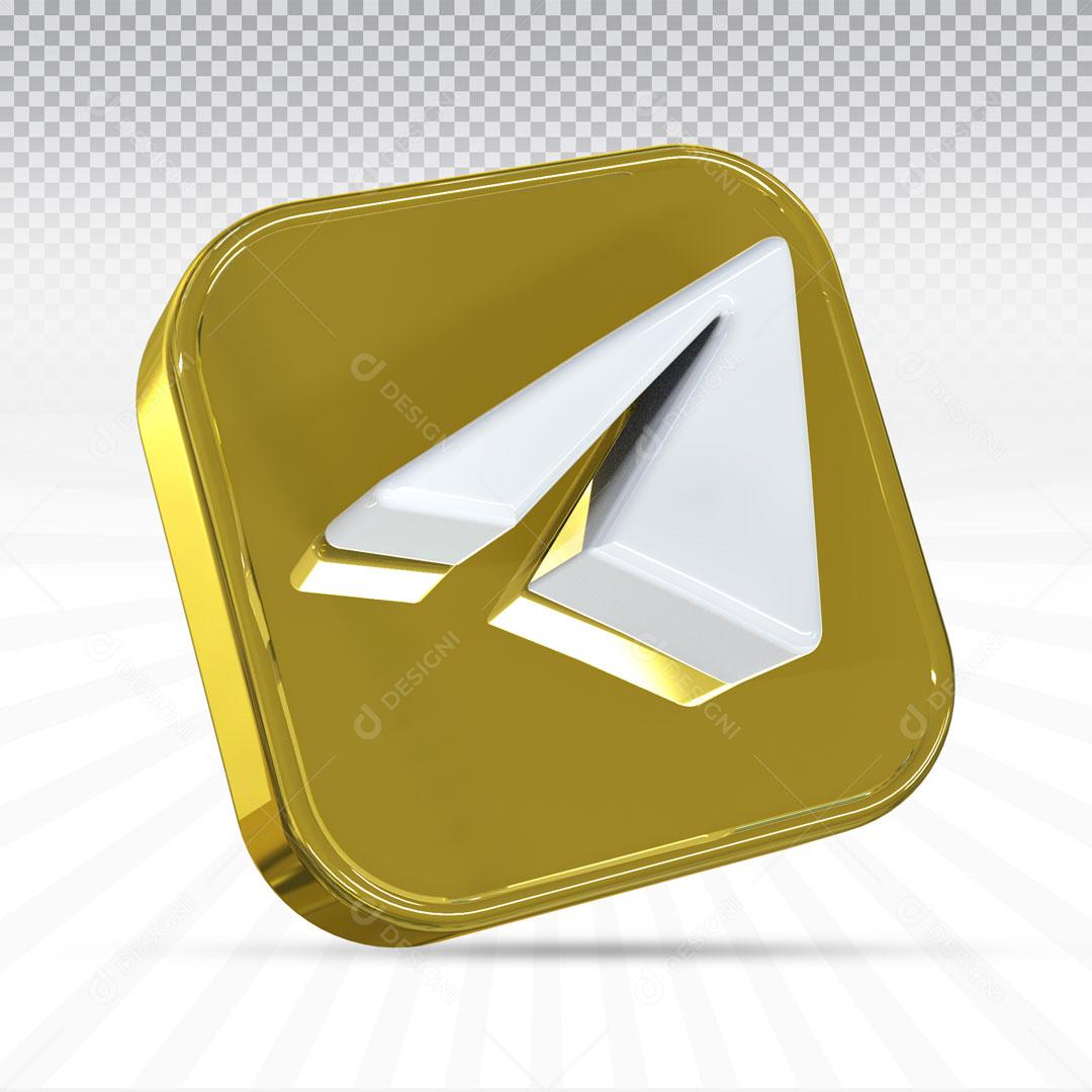 Ícone 3D Para Composição Rede Social Telegram PNG Transparente