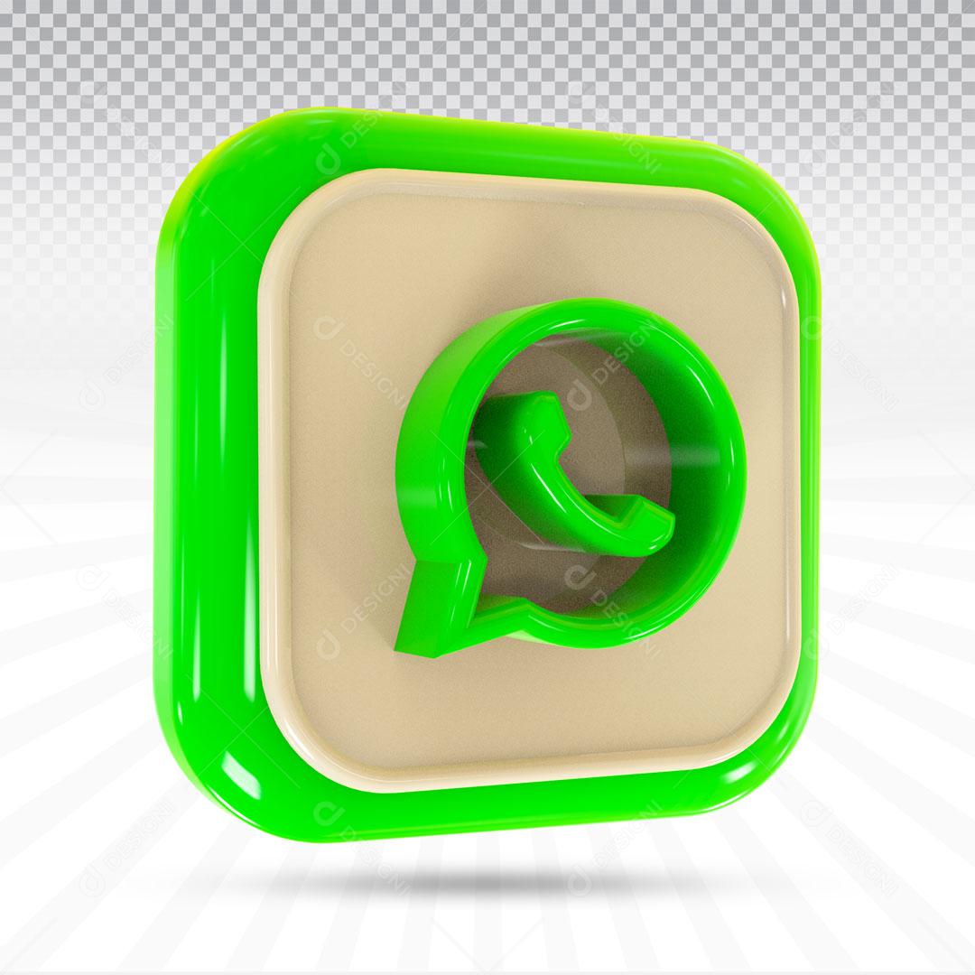 Ícone 3D Para Composição Rede Social WhatsApp PNG Transparente