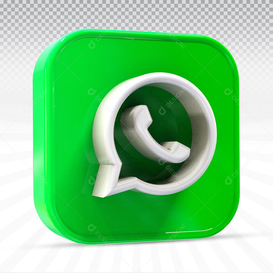 Ícone 3D Para Composição Rede Social WhatsApp PNG Transparente