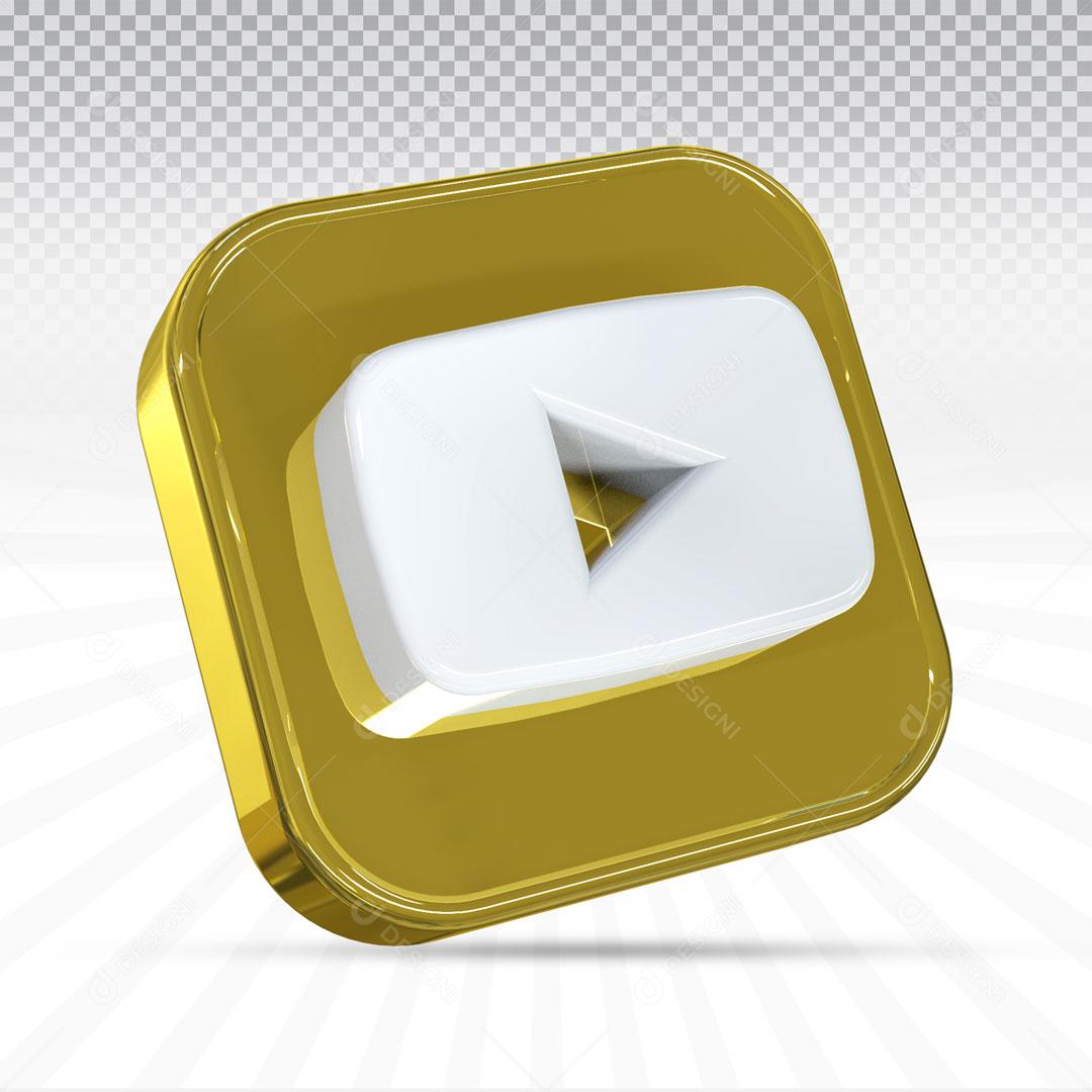 Ícone 3D Para Composição Rede Social YouTube PNG Transparente