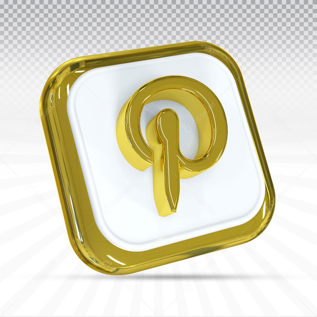 Ícone 3D Para Composição Rede Social Pinterest PNG Transparente