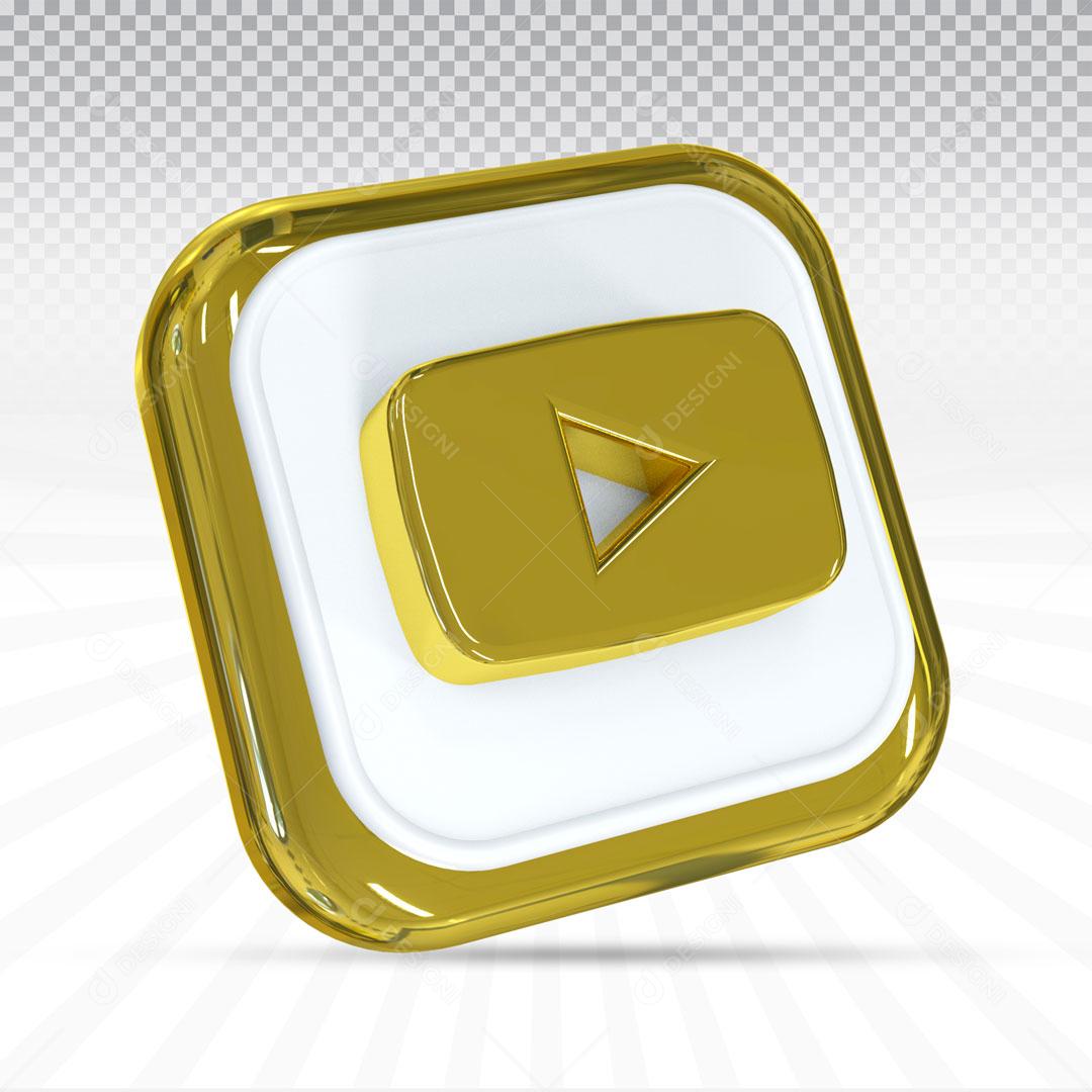 Ícone 3D Para Composição Rede Social YouTube PNG Transparente