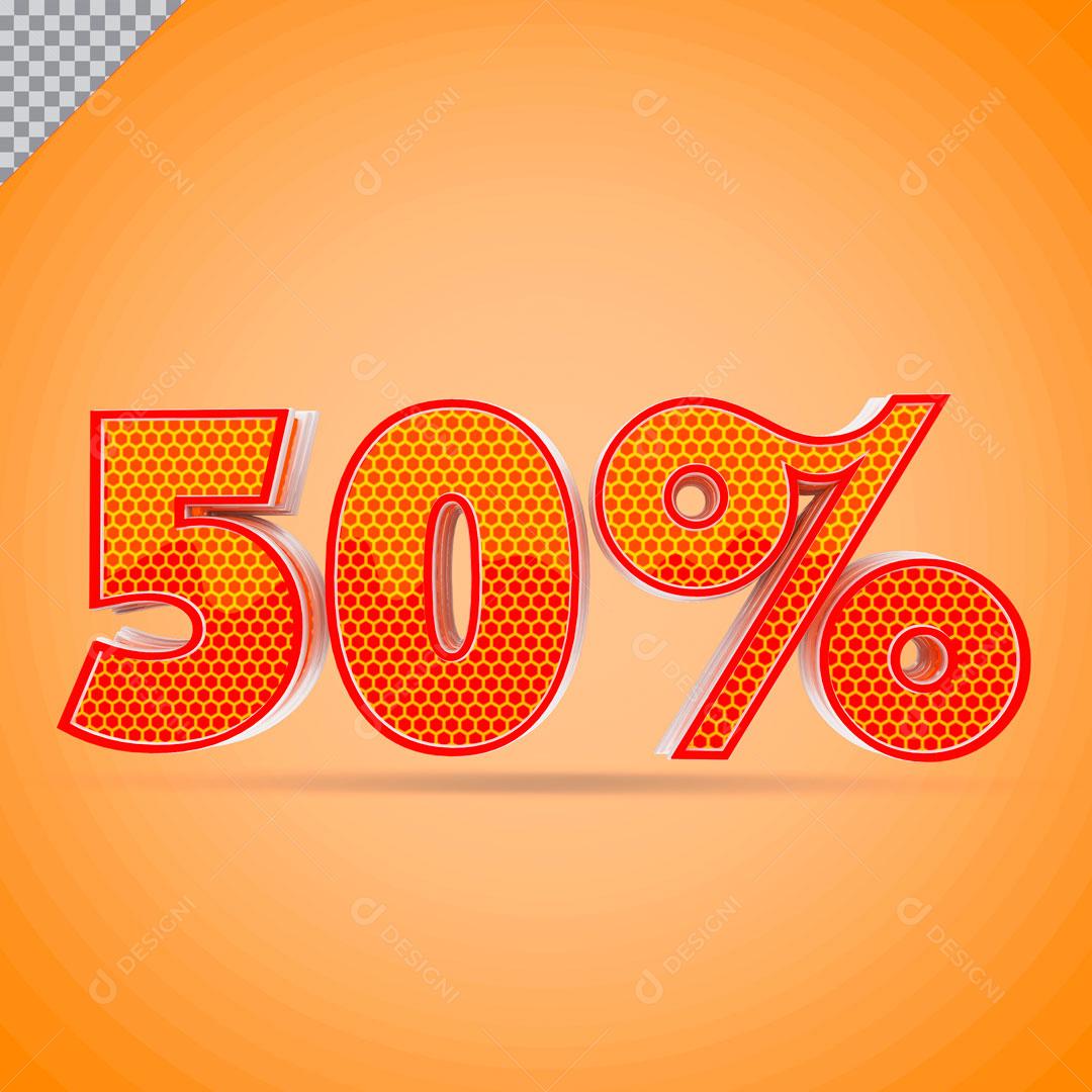 Número 3D Para Composição Desconto 50% PNG Transparente