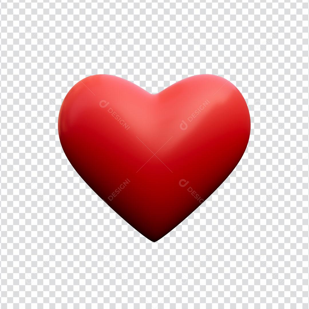 Elemento 3D Para Composição Emoji De Coração Vermelho PSD Editável