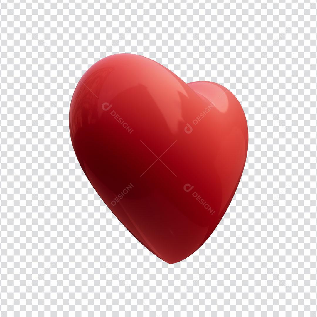 Elemento 3D Para Composição Emoji De Coração Vermelho PSD Editável