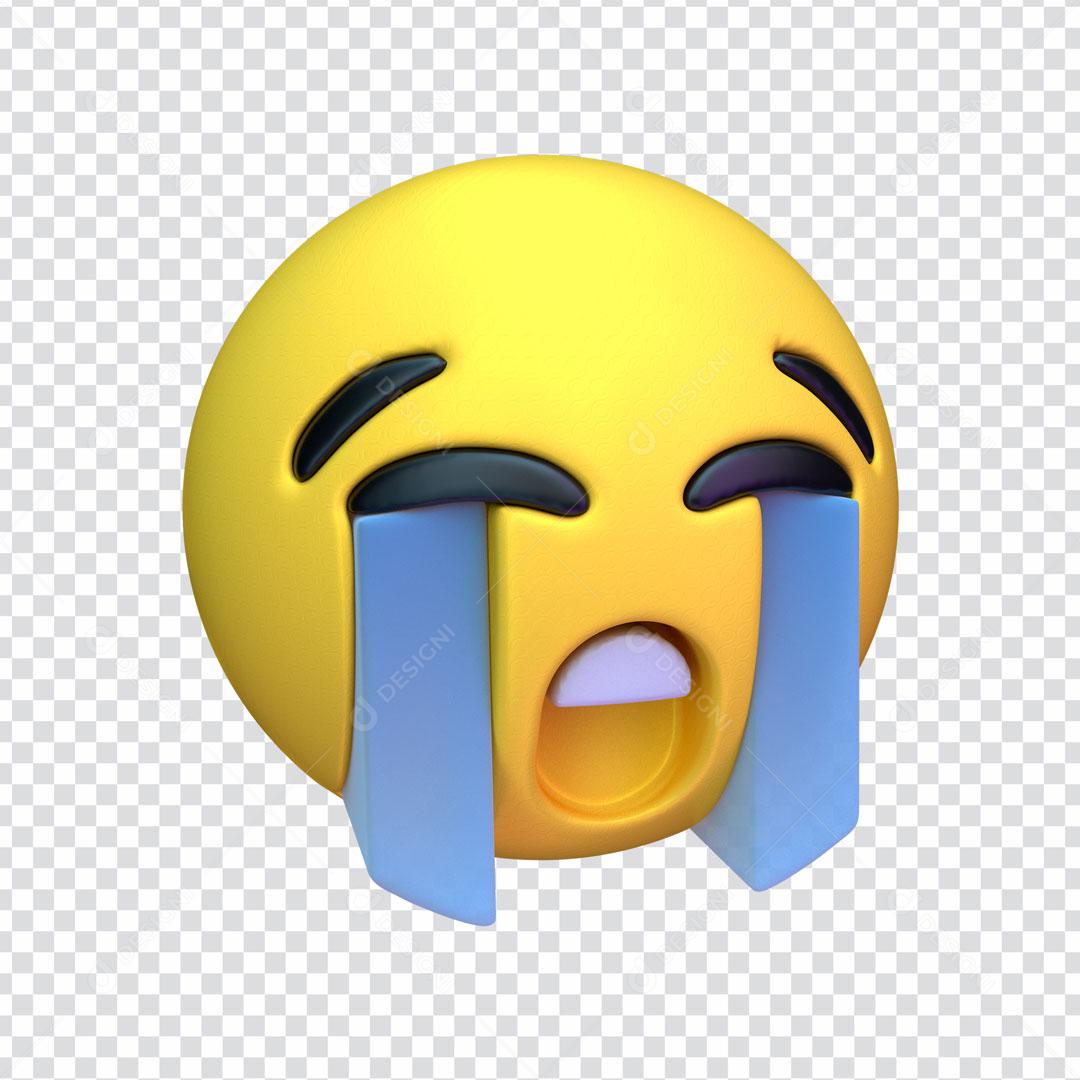Elemento 3D Para Composição Emoji Expressão De Choro Triste  PSD Editável