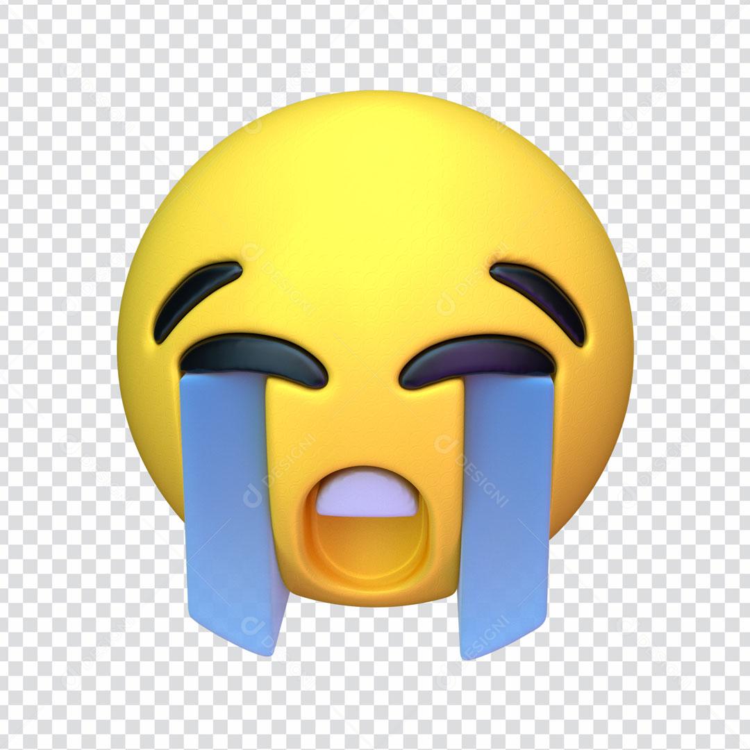 Elemento 3D Para Composição Emoji Expressão De Choro Triste  PSD Editável