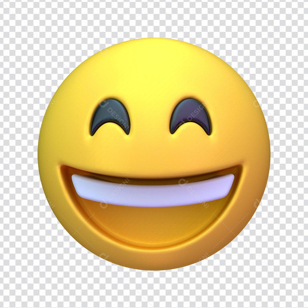 Elemento 3D Para Composição Emoji Expressão Felicidade Alegre PSD Editável