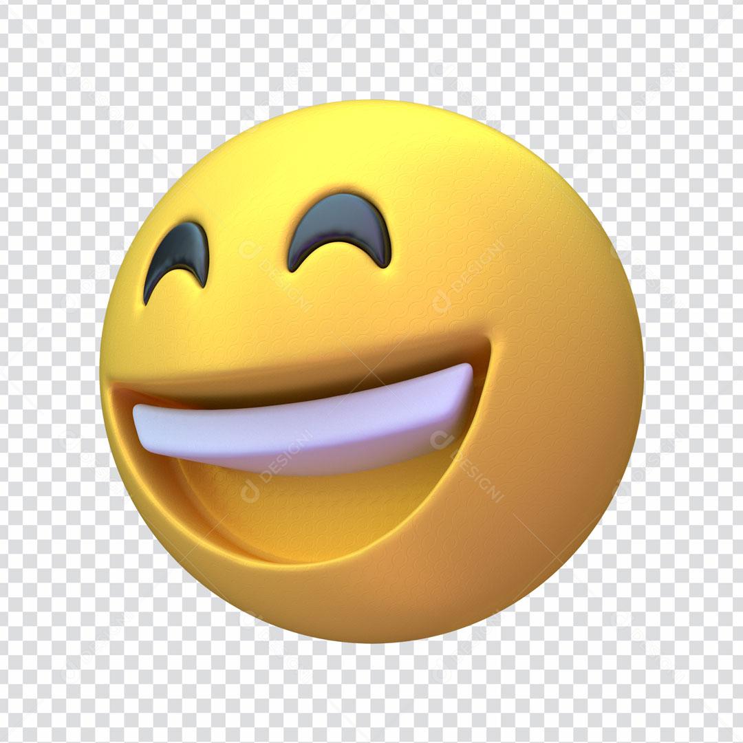 Elemento 3D Para Composição Emoji Expressão Felicidade Alegre PSD Editável