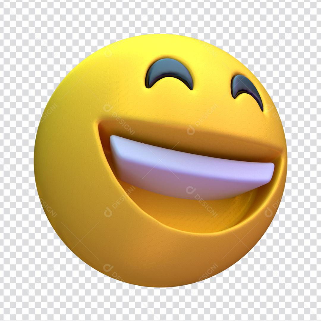 Elemento 3D Para Composição Emoji Expressão Felicidade Alegre PSD Editável