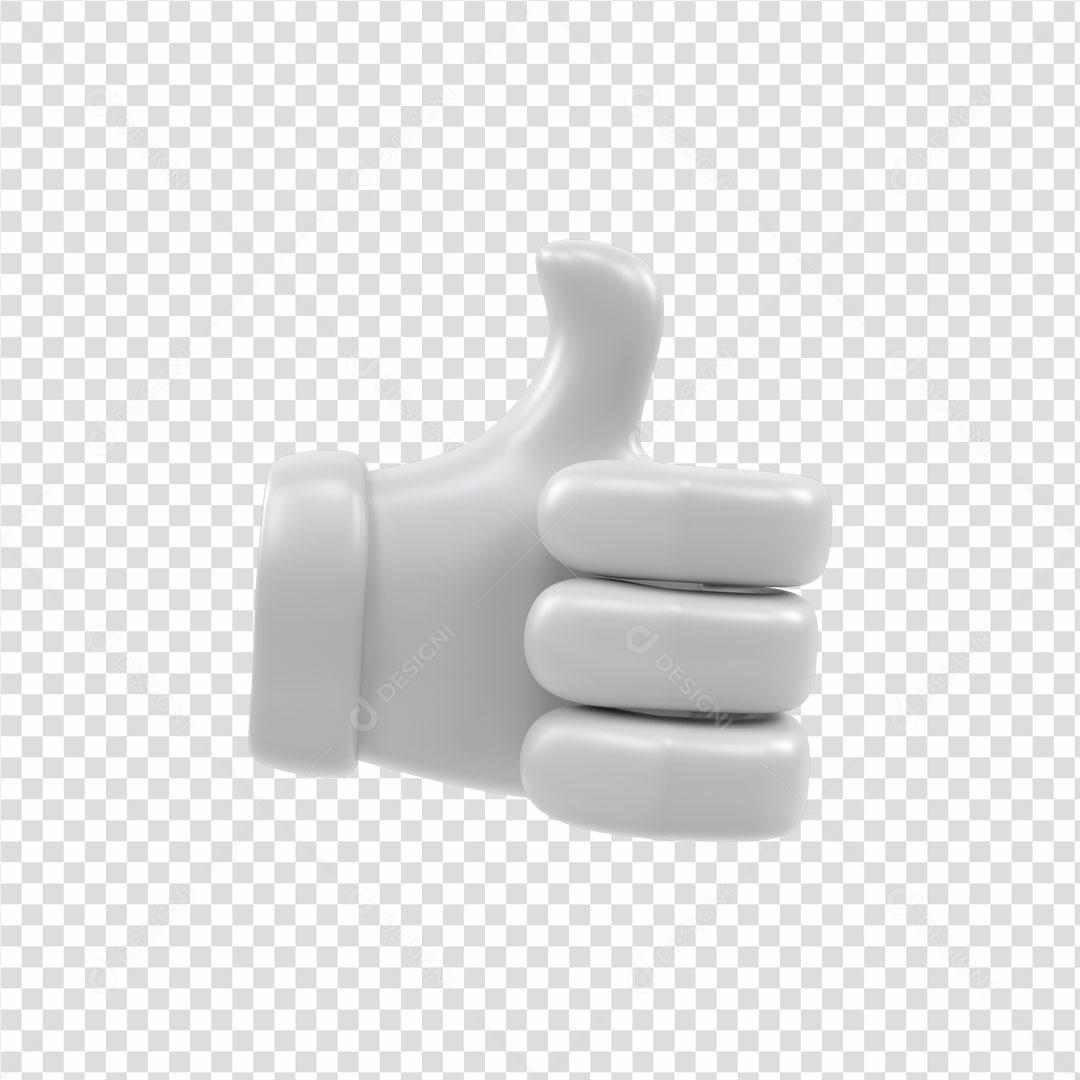 Elemento 3D Para Composição Emoji Like Mão Com Luva PSD Editável