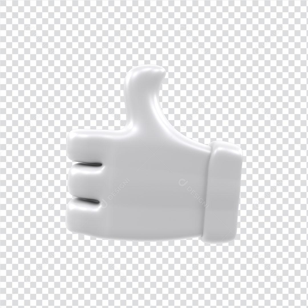 Elemento 3D Para Composição Emoji Like Mão Com Luva PSD Editável