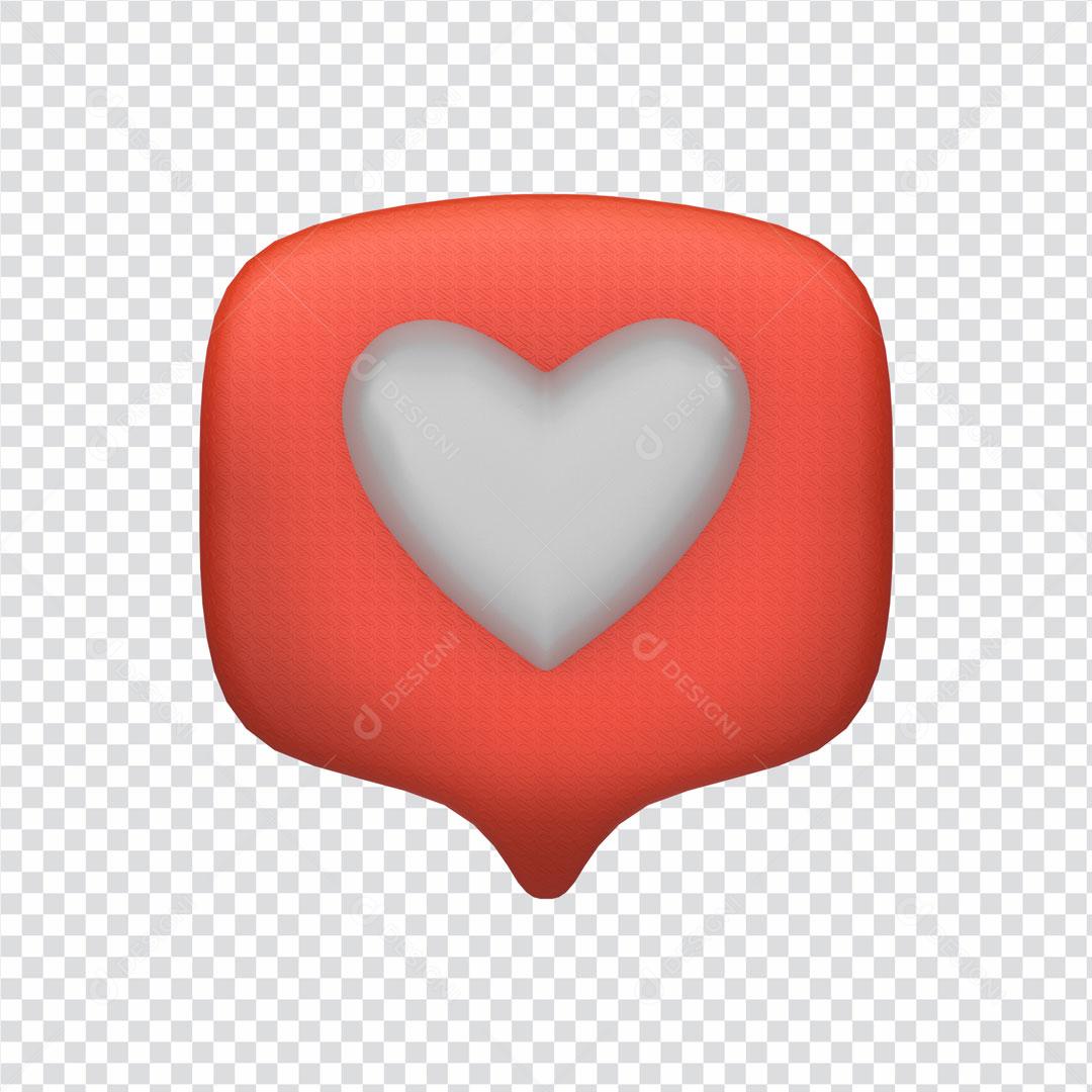 Elemento 3D Para Composição Emoji Quadro Com Coração PSD Editável