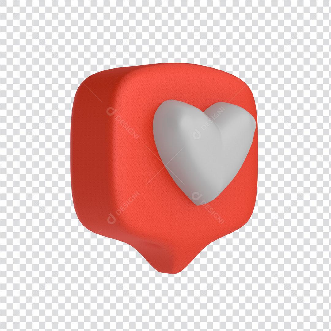 Elemento 3D Para Composição Emoji Quadro Com Coração PSD Editável