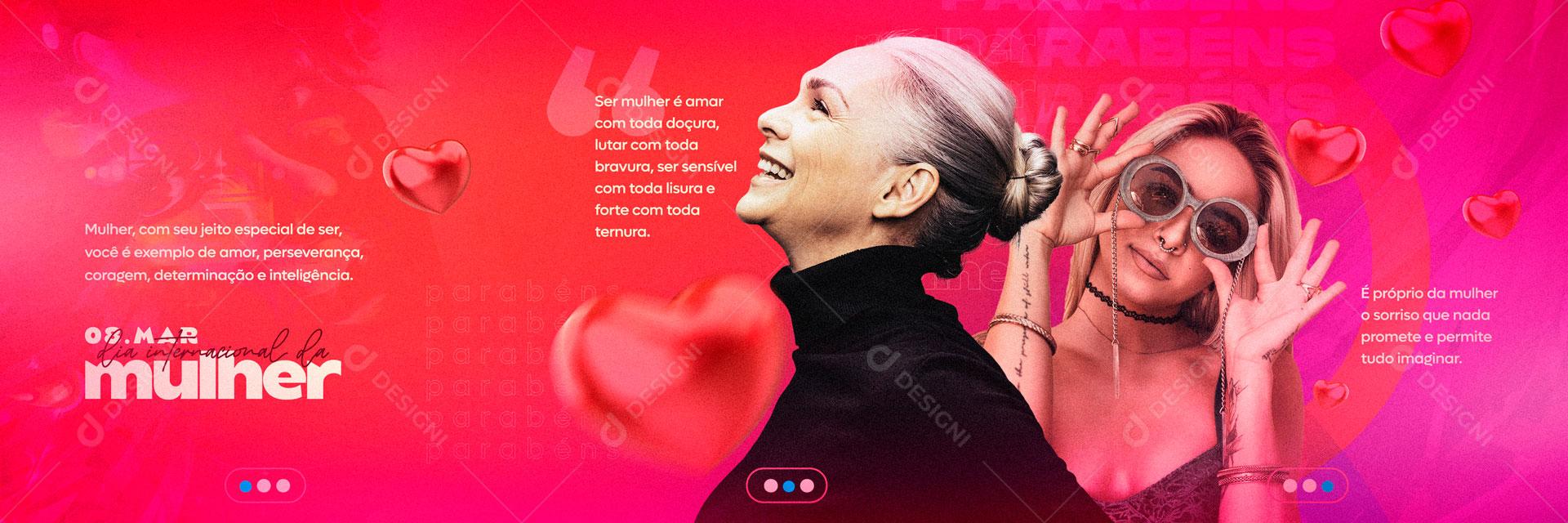 Carrossel Dia Internacional Da Mulher Social Media PSD Editável