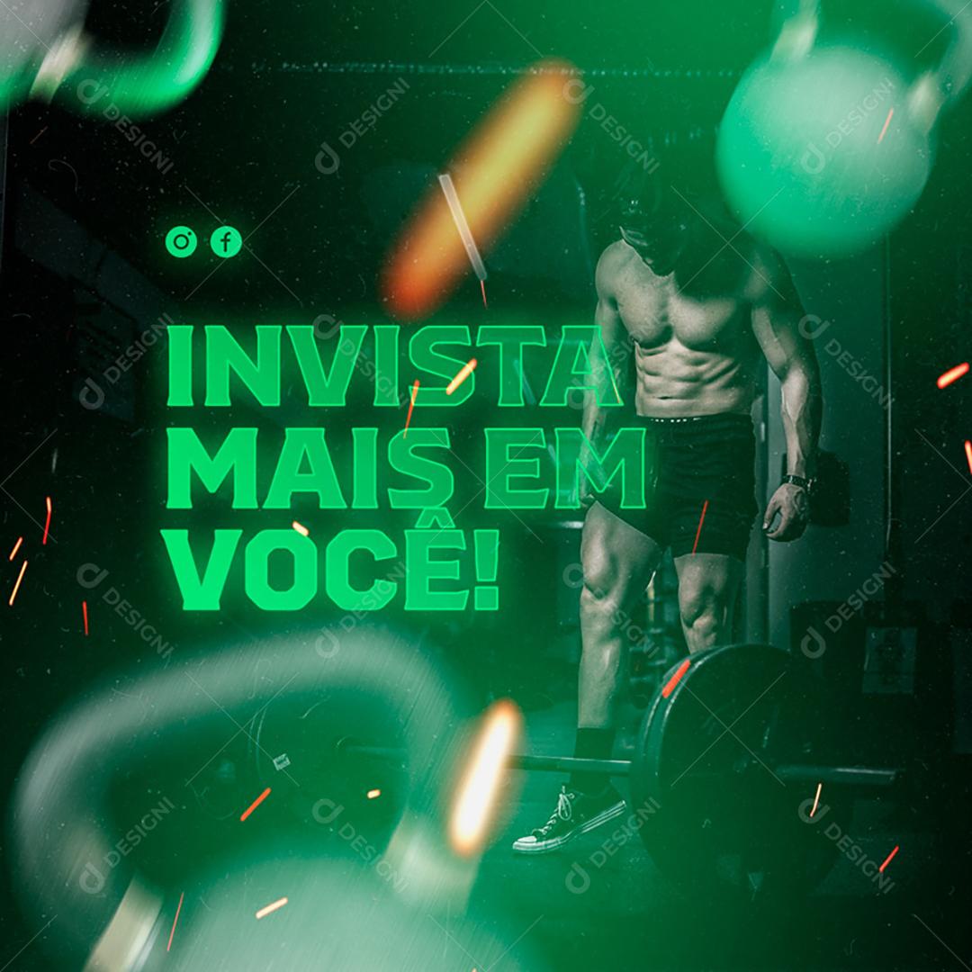 Social Media Invista mais em você Academia PSD Editável