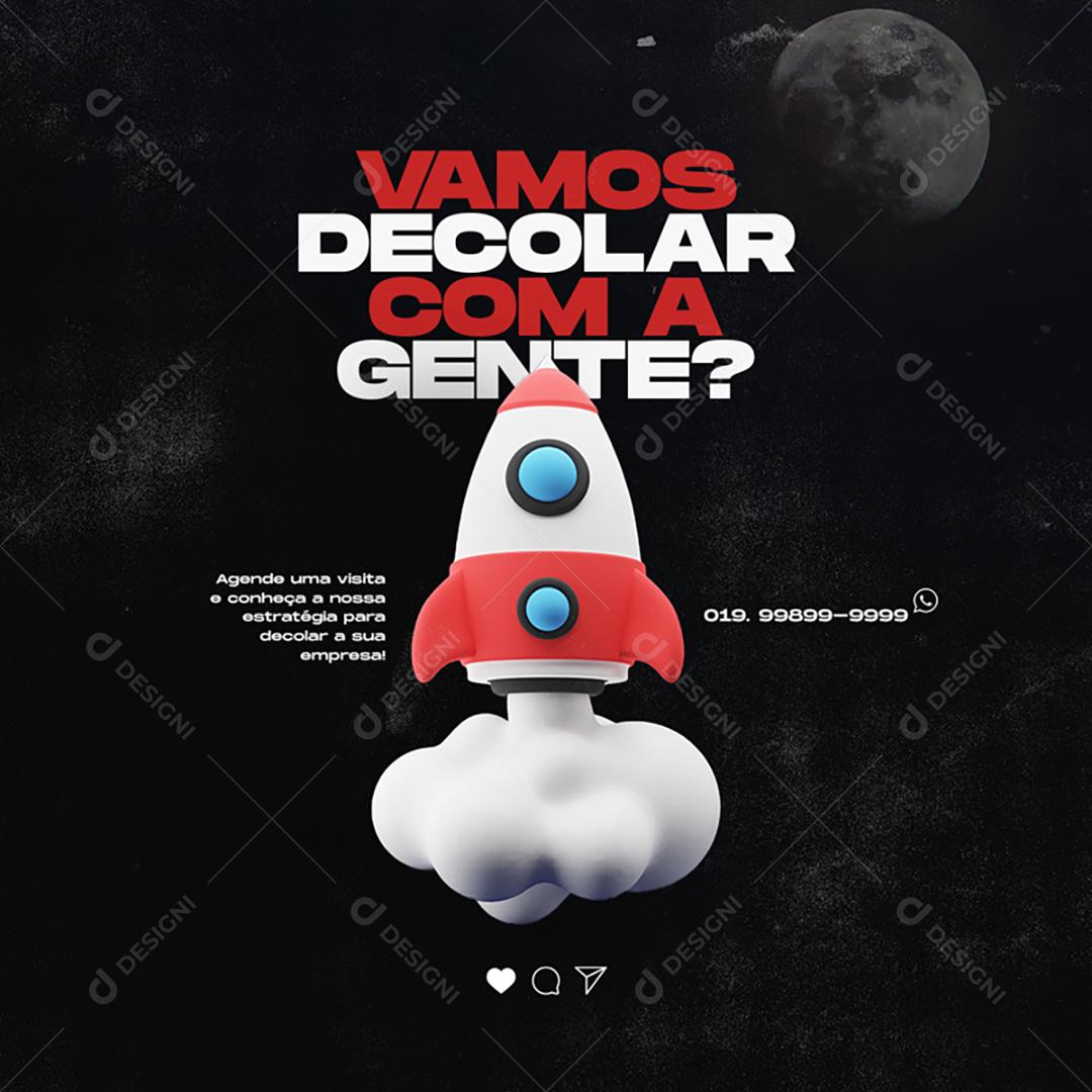 Social Media Vamos decolar coma agente Agências PSD Editável