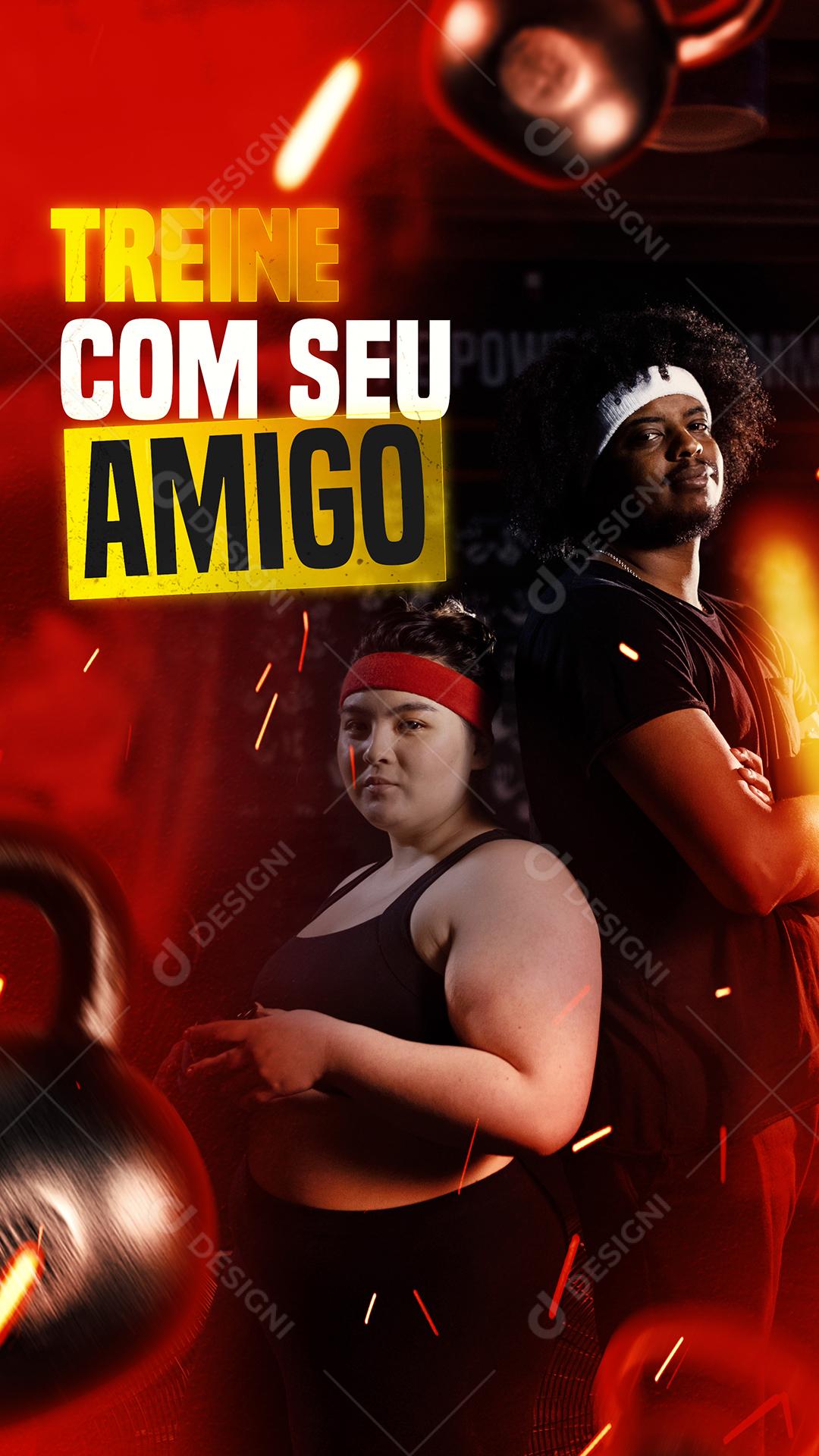 Social Media Treine com seu amigo Academia Crossfit PSD Editável