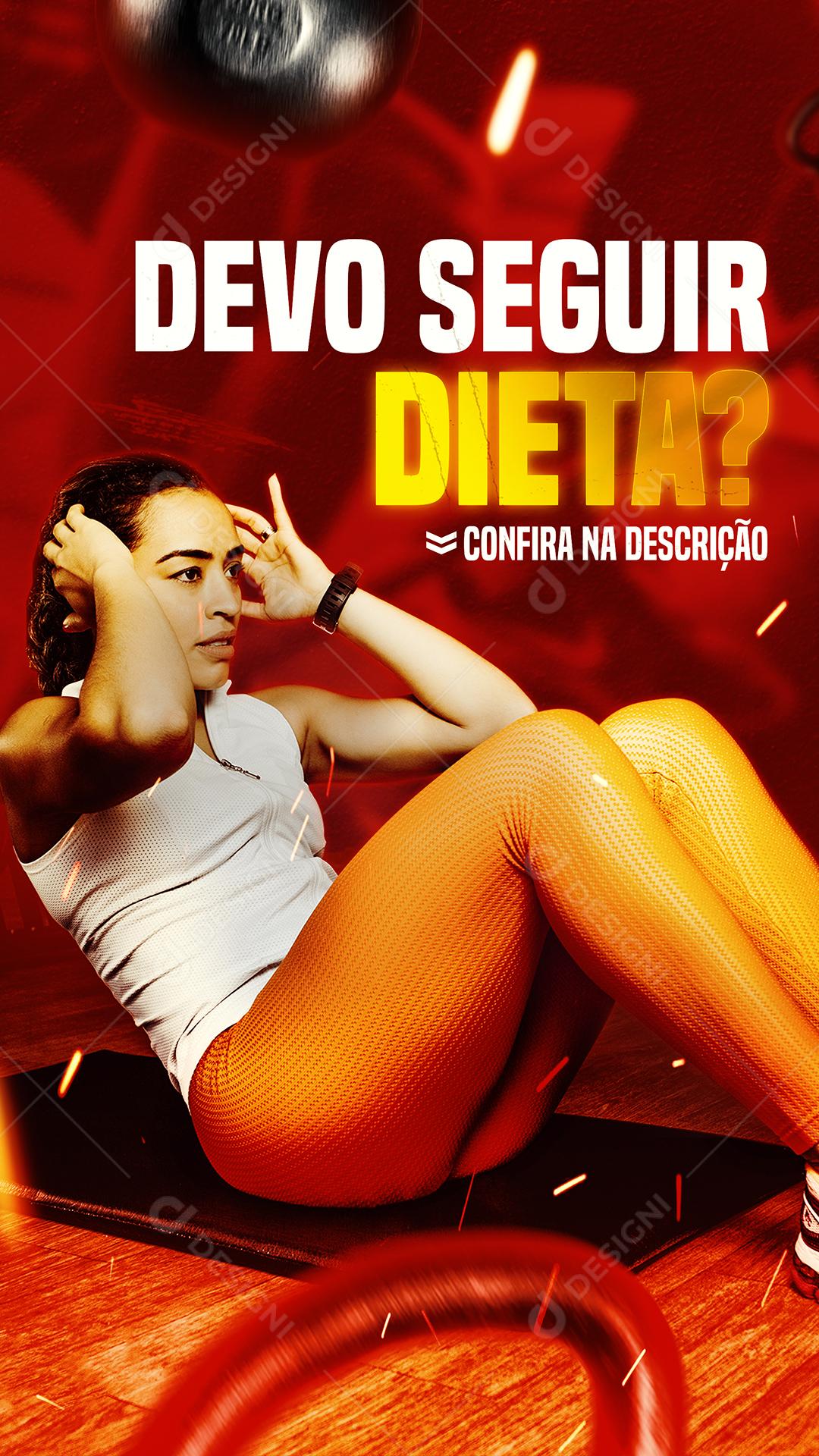 Social Media Devo seguir dieta Academia Crossfit PSD Editável